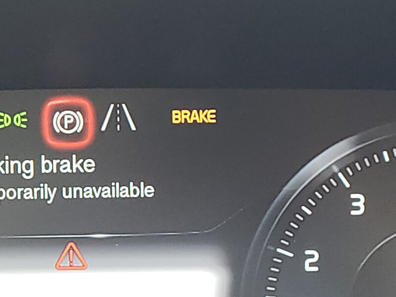 Parking brake warning light