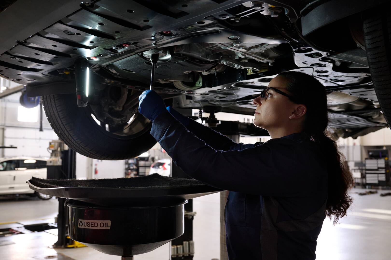 Woman at Service Bay