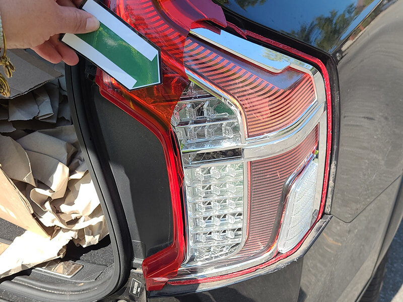 Broken taillight