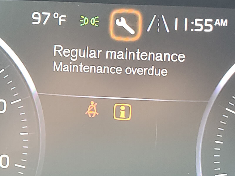Maintenance overdue light
