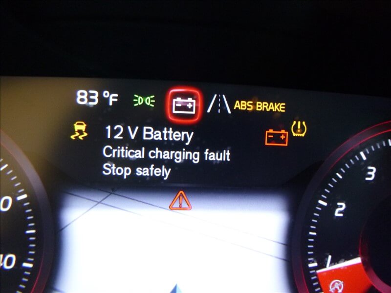 Battery warning light