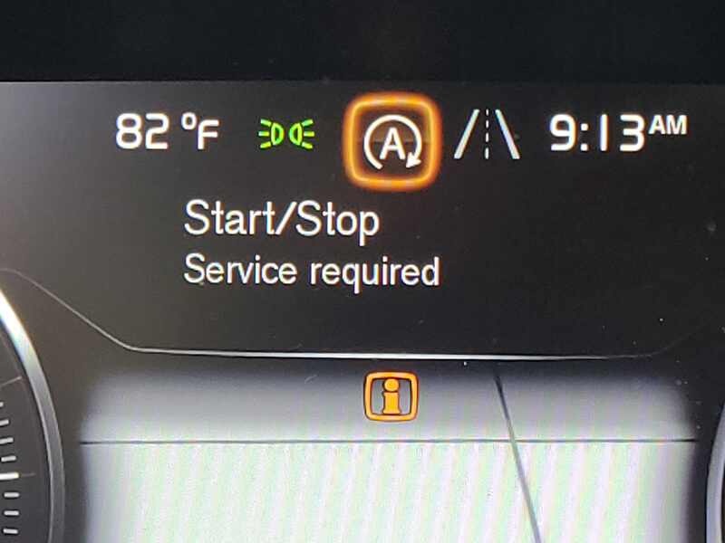 Service required warning light