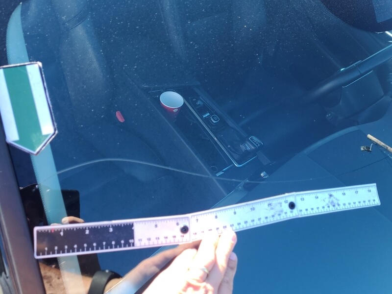 Damaged windshield