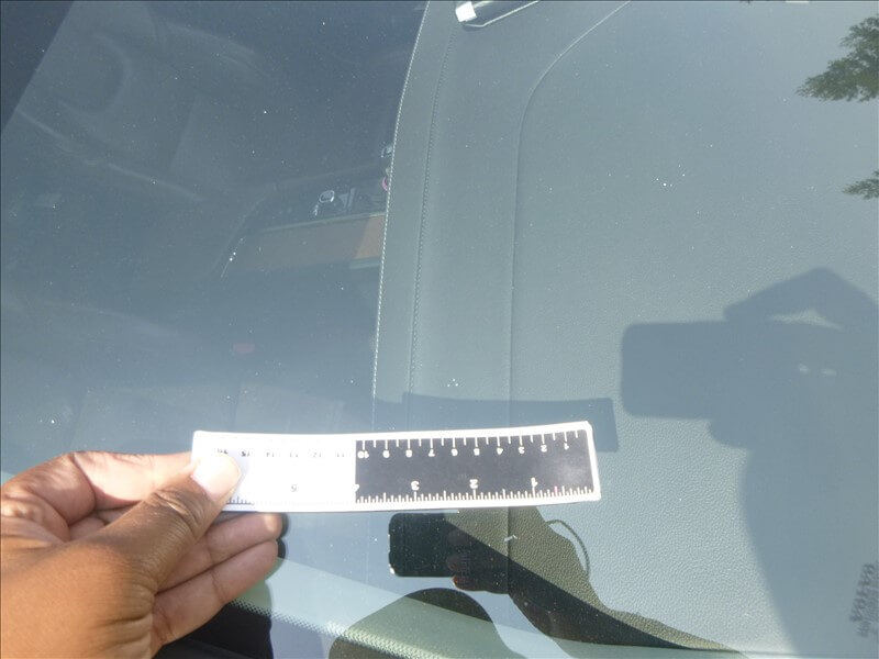 Damaged windshield
