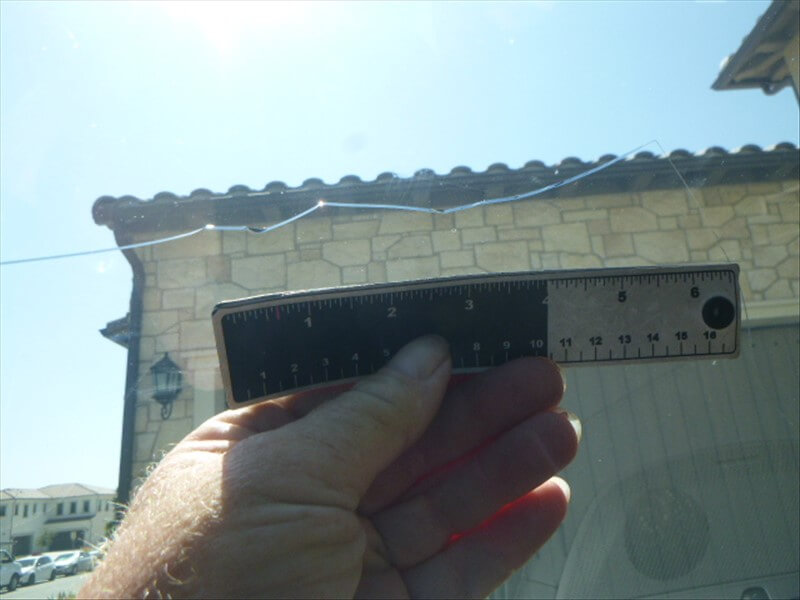 Damaged windshield