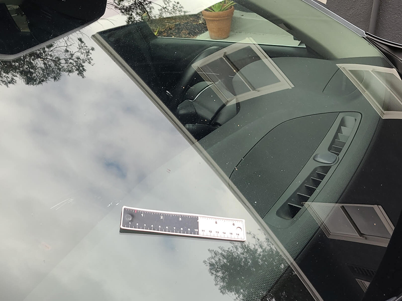 Damaged windshield