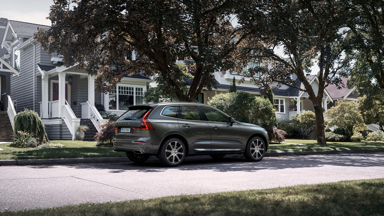 2019 V60 in parked in neighborhood
