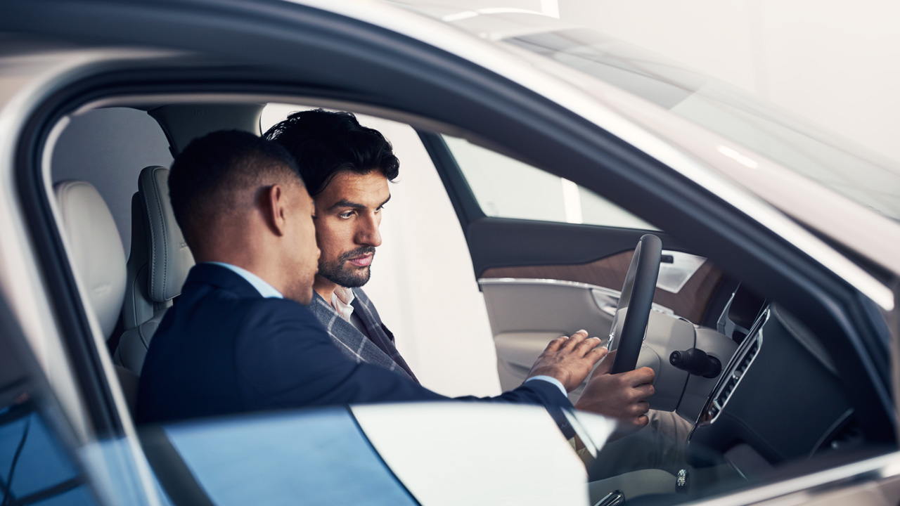 Volvo customer demonstration inside car